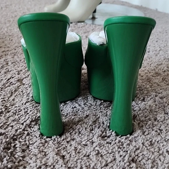 Steve Madden Bristal slip on green platform shoes-6 - Picture 5 of 11